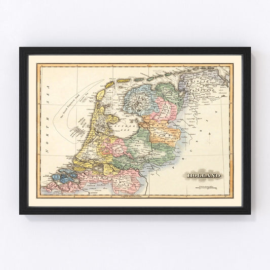 Vintage Map of Holland 1823