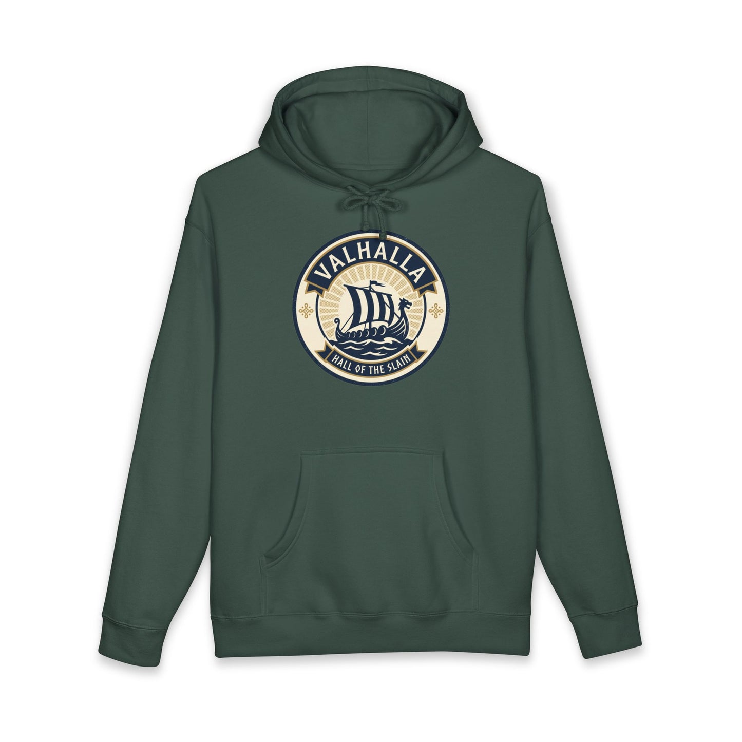 Valhalla Viking Ship Hoodie — Norse Mythology Graphic Pullover