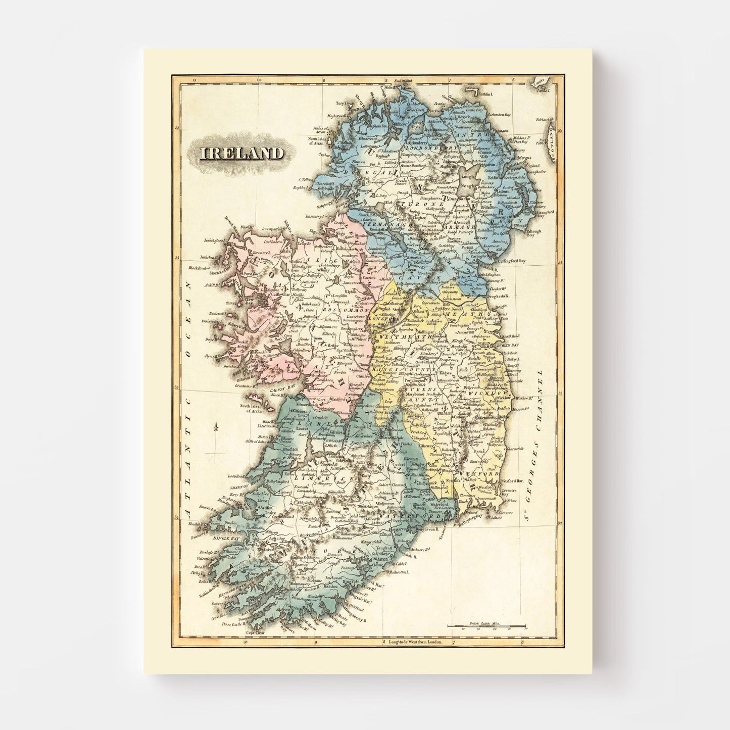 Vintage Map of Ireland 1823