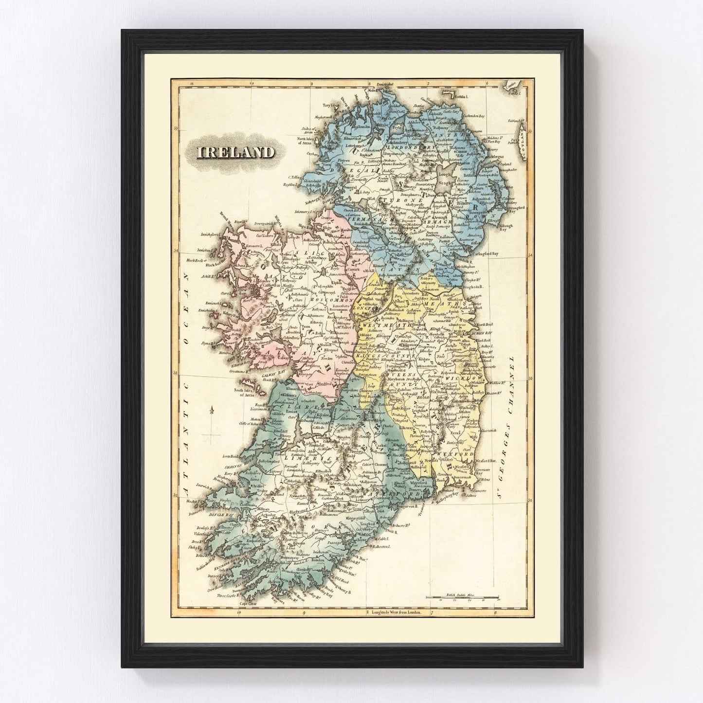 Vintage Map of Ireland 1823