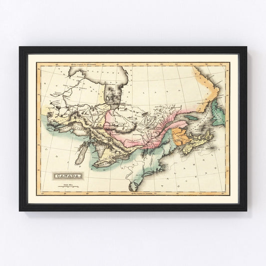 Vintage Map of Canada 1823