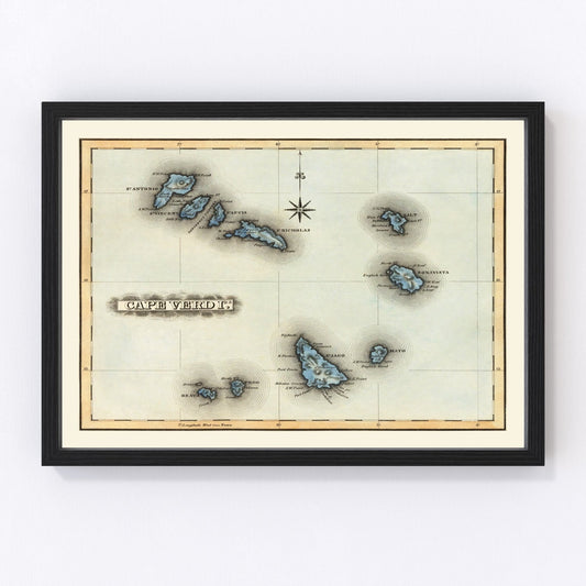 Vintage Map of Cape Verde 1823