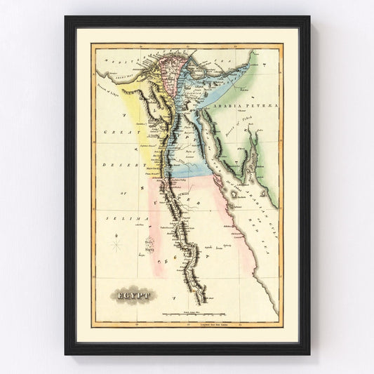 Vintage Map of Egypt 1823