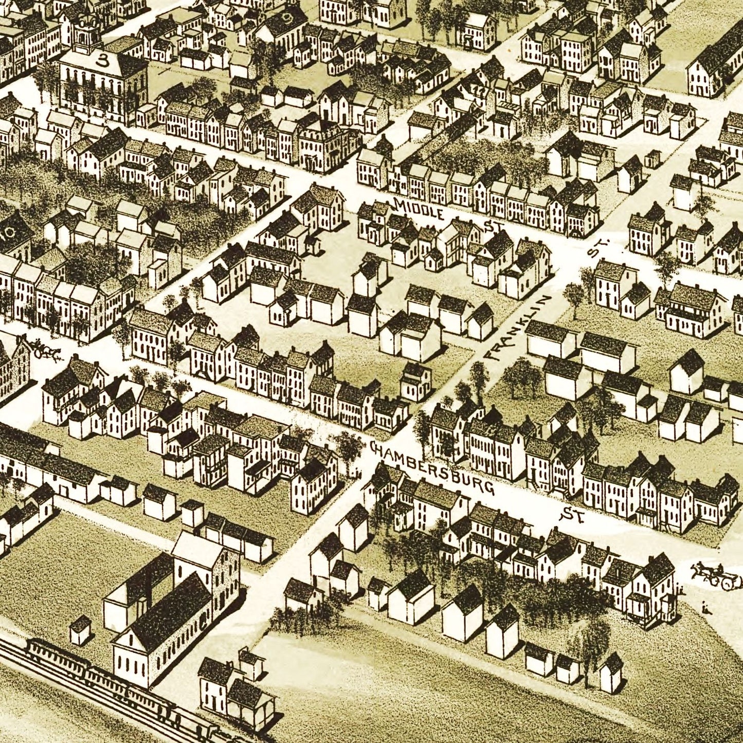Vintage Map of Gettysburg, Pennsylvania 1888