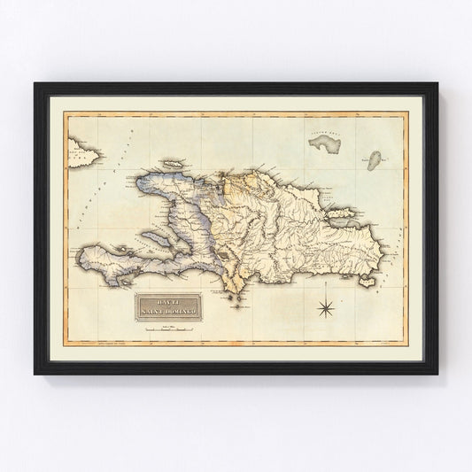 Vintage Map of Haiti, 1823