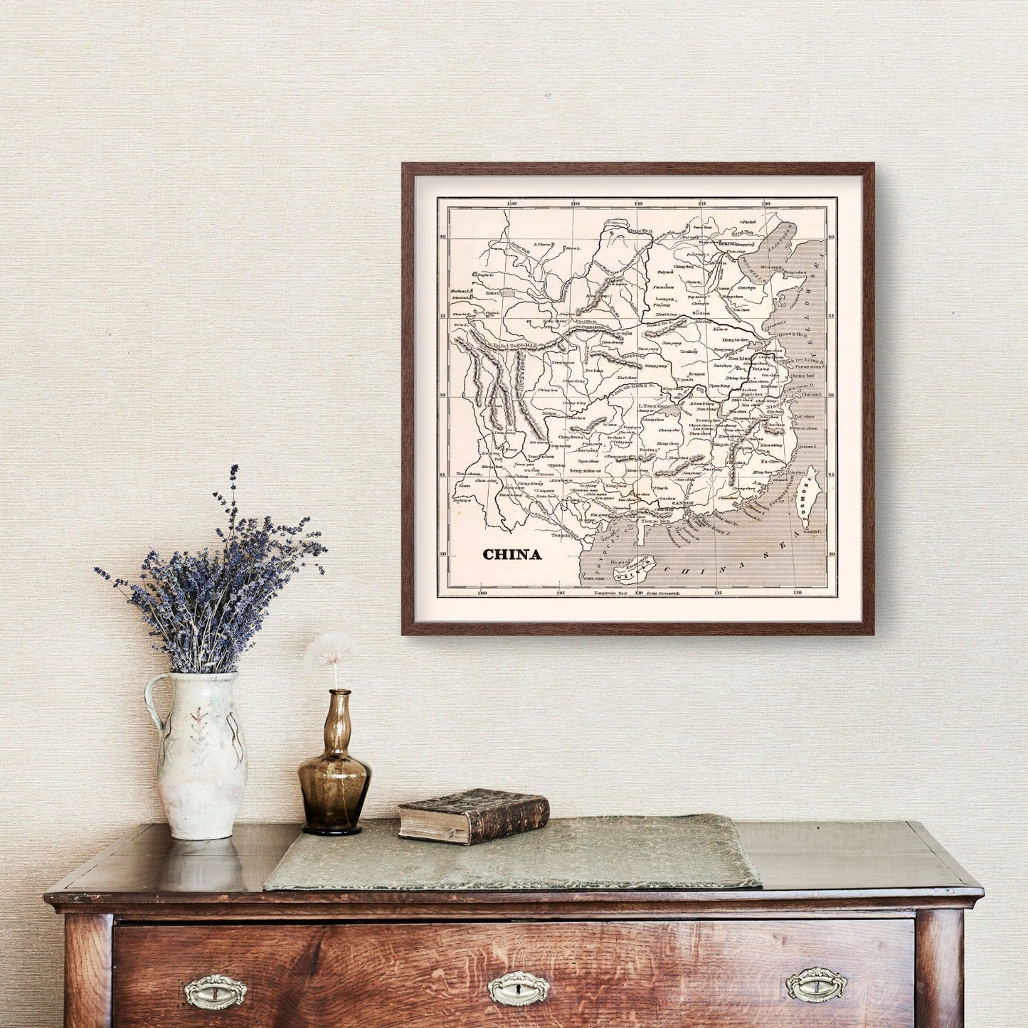 Vintage Map of China 1848