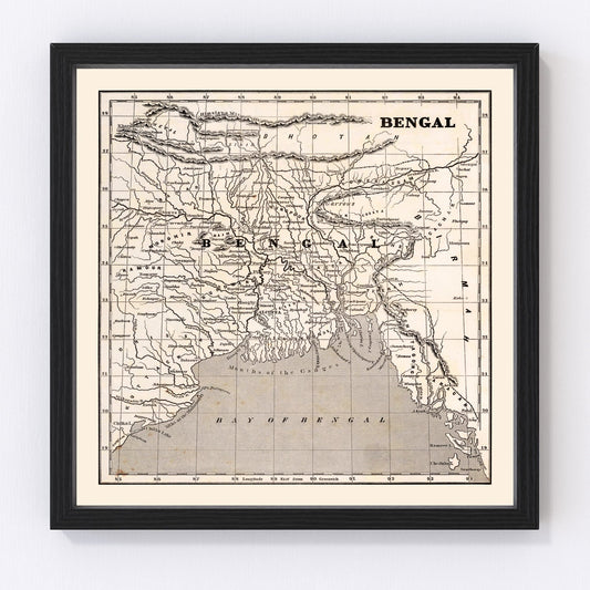 Vintage Map of Bengal, 1848