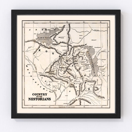 Vintage Map of Country of the Nestorians, 1848