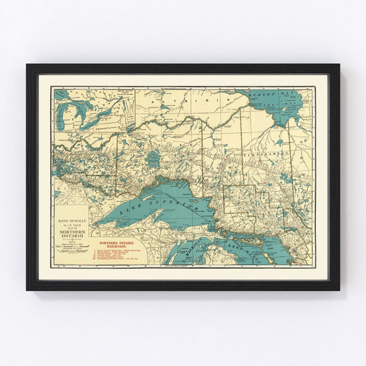 Vintage Map of Ontario Canada, 1924