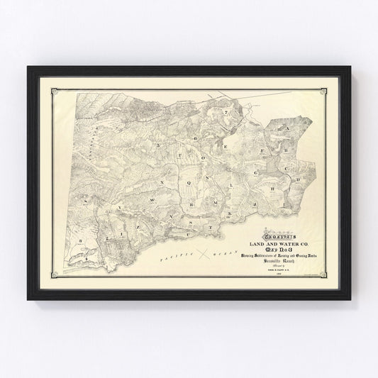 Vintage Map of Mount Tamalpais, 1892
