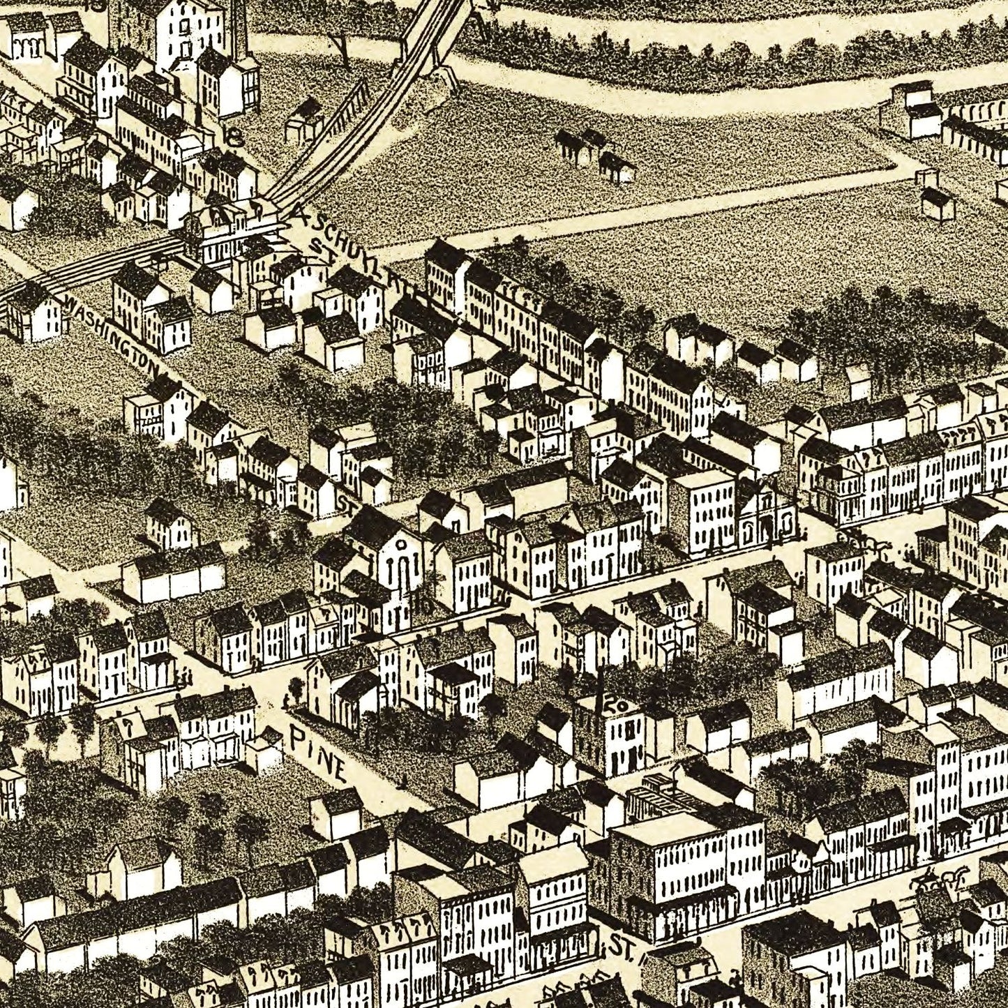 Vintage Map of Hamburg, Pennsylvania 1889