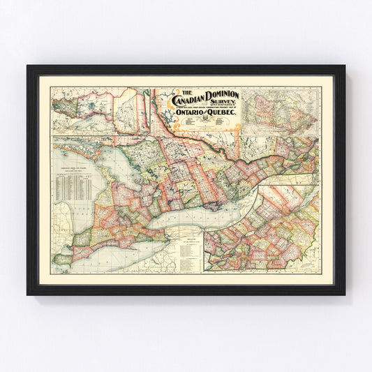 Vintage Map of Ontario, 1899