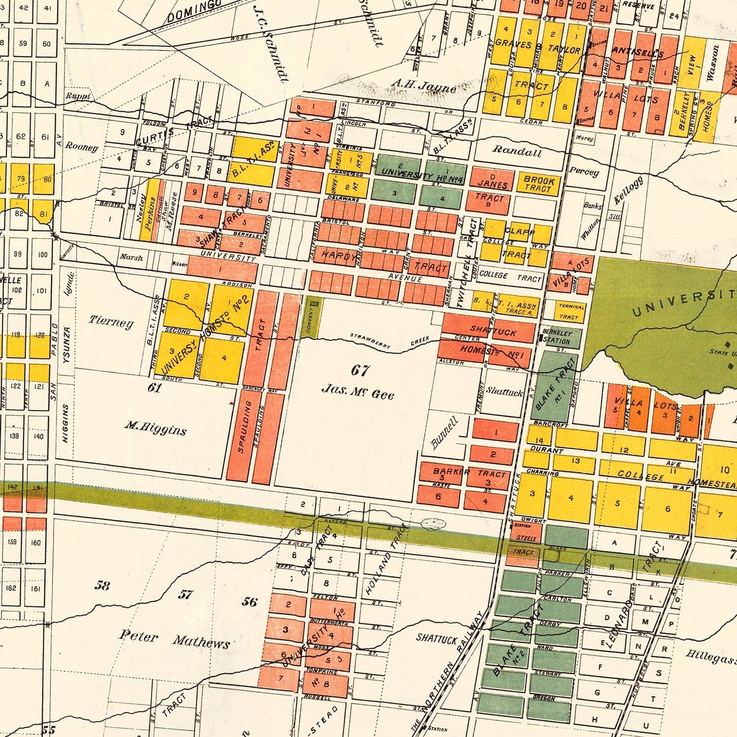Vintage Map of Berkeley, California 1880