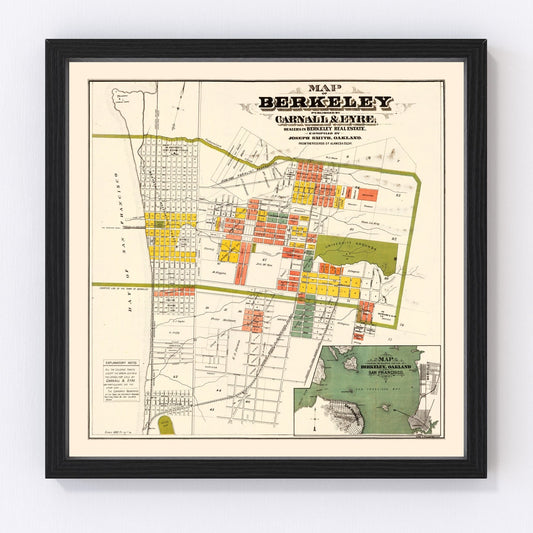 Vintage Map of Berkeley, California 1880
