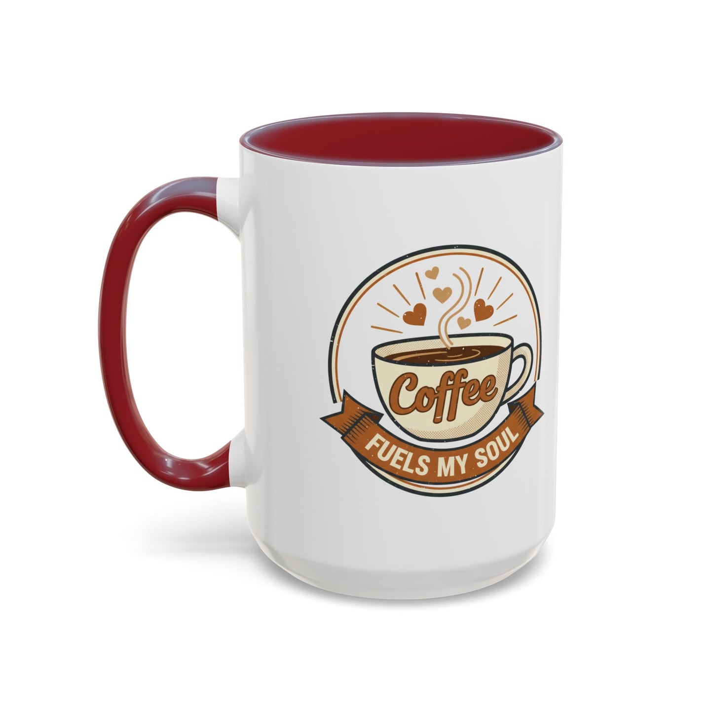 Coffee Mug - "Coffee Fuels My Soul" Accent Ceramic Mug (11/15oz)