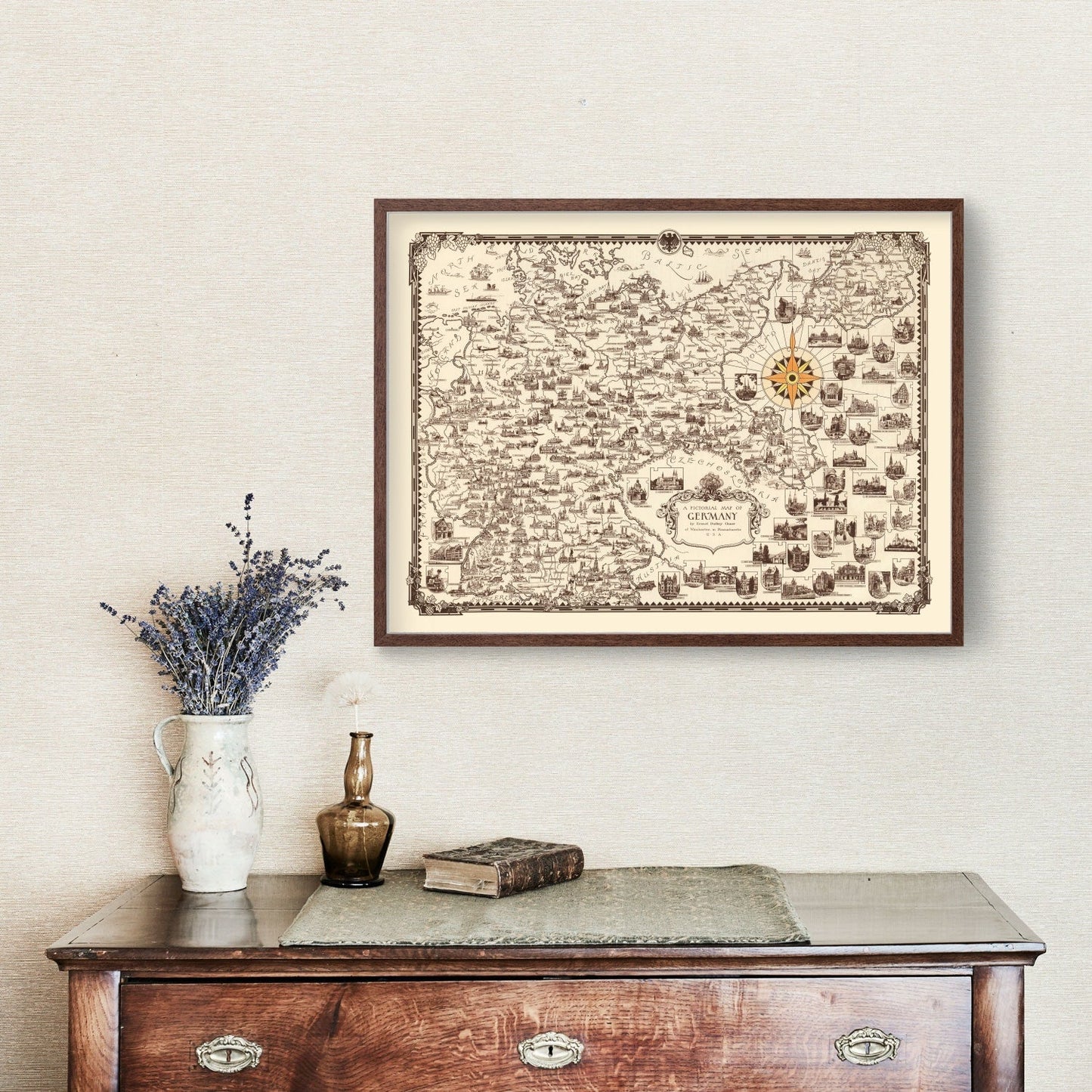 Vintage Map of Germany 1935