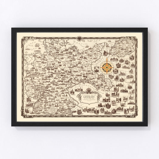 Vintage Map of Germany 1935