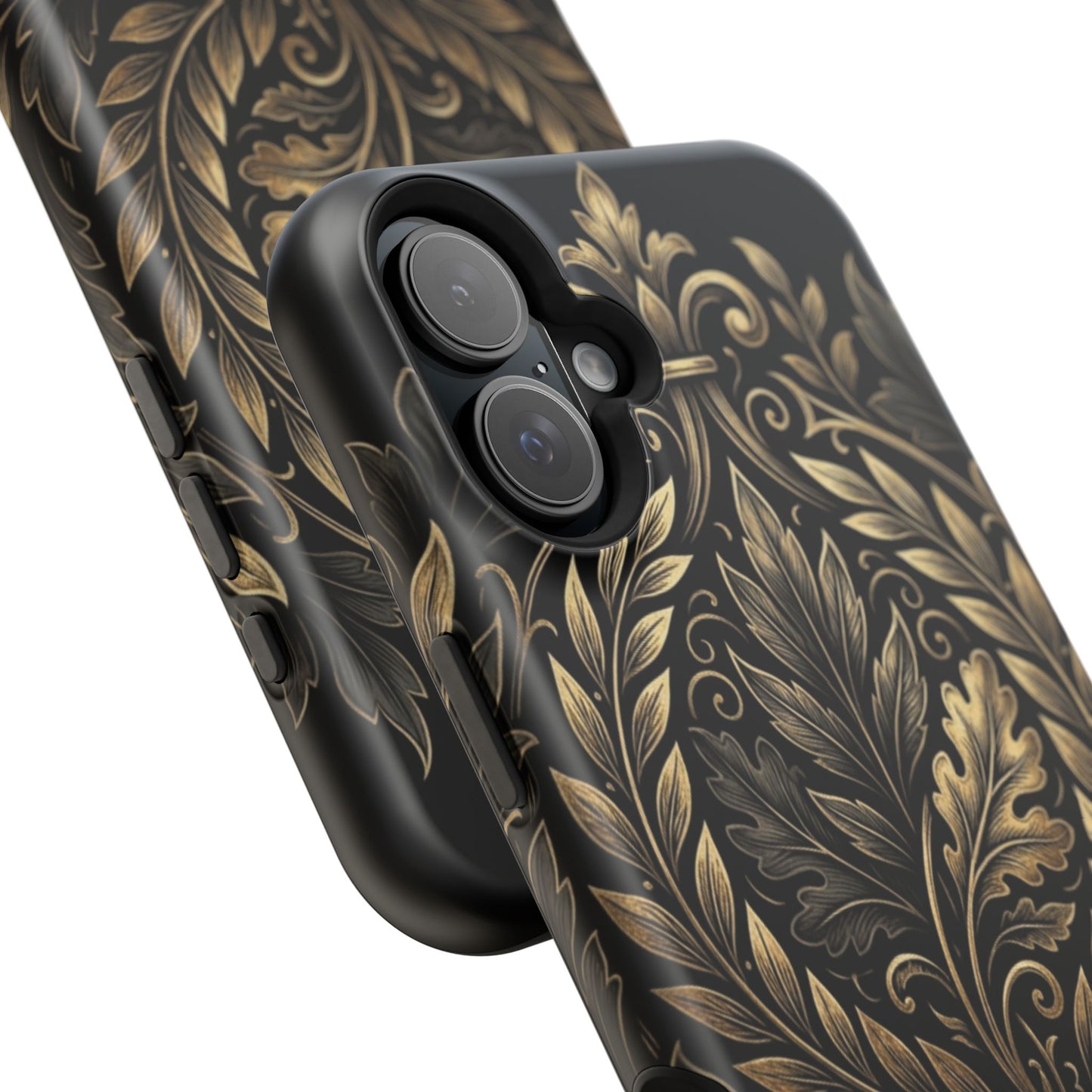 Baroque Gold Leaf Phone Case — Impact-Resistant Protective Cover