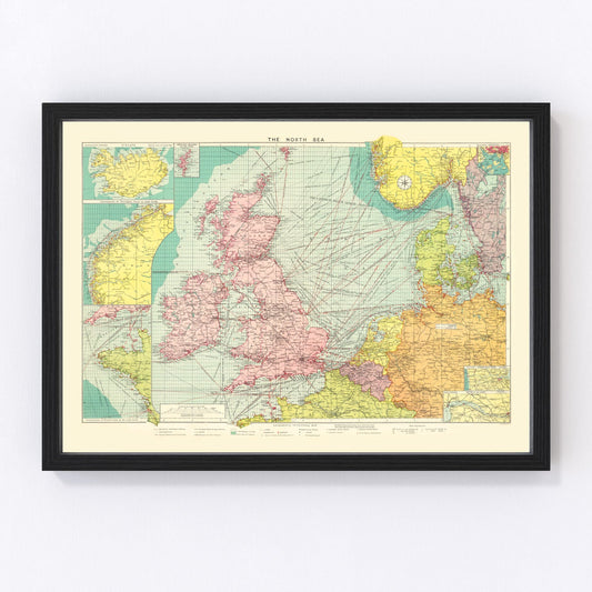 Vintage Map of North Sea, 1922