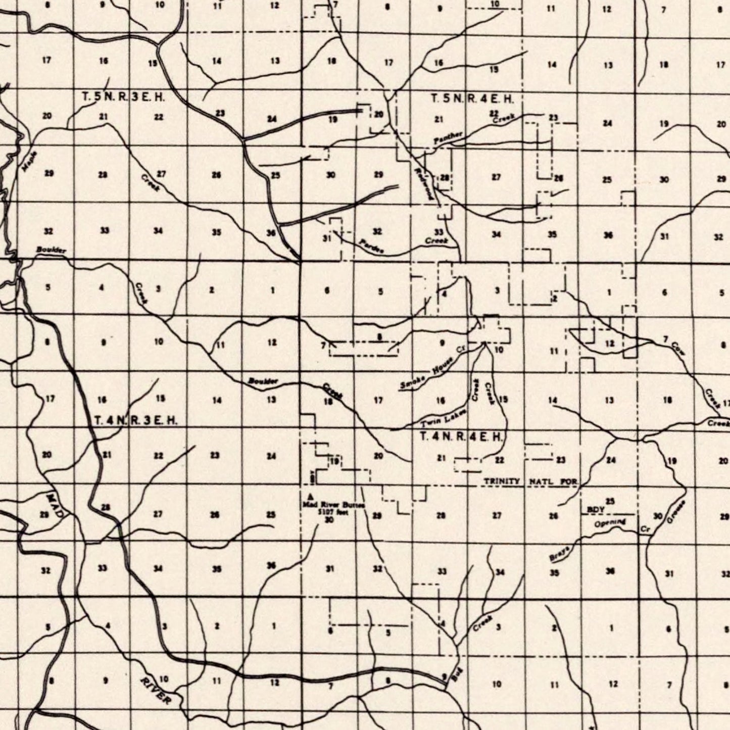 Vintage Map of Humboldt County, California 1935