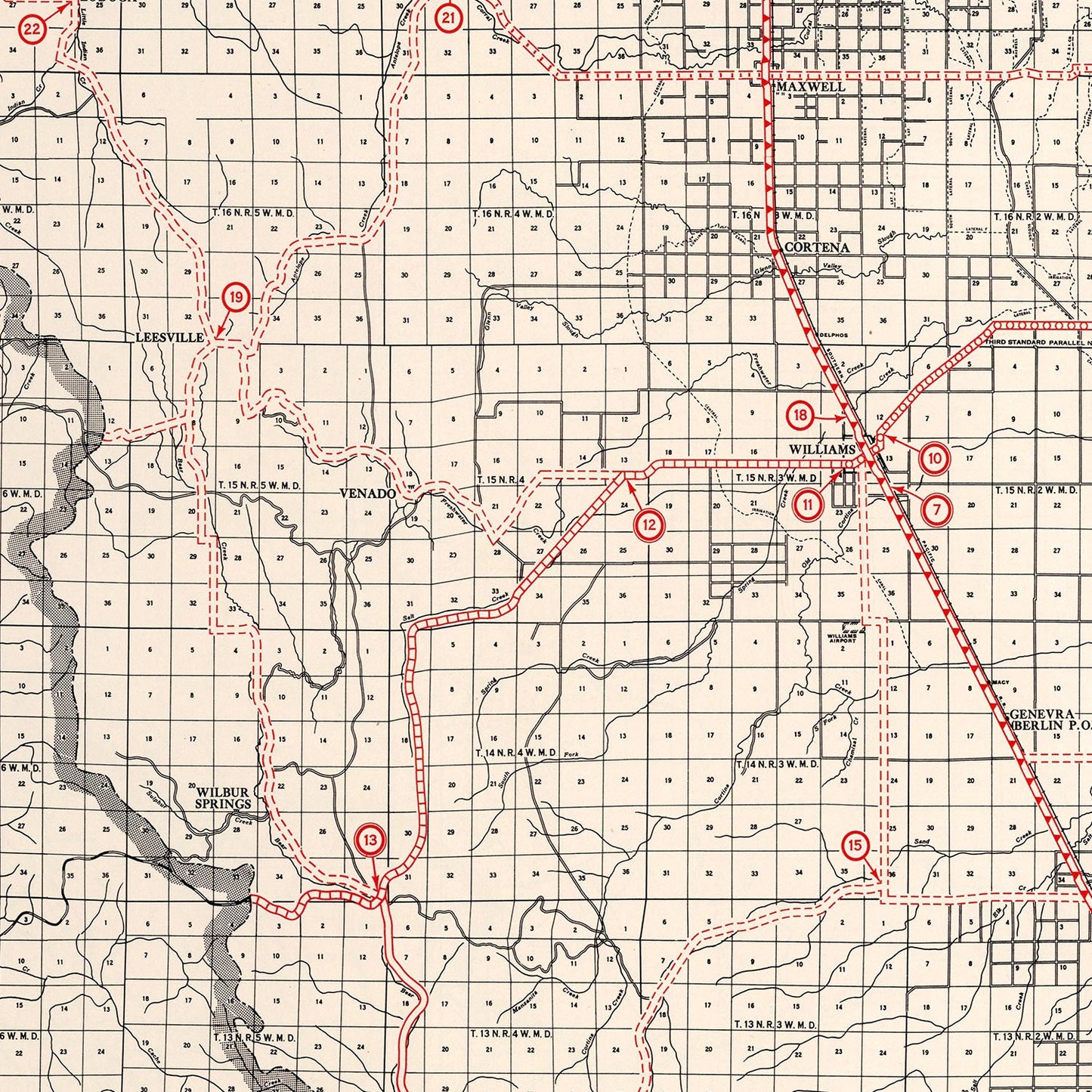 Vintage Map of Colusa County, California 1935