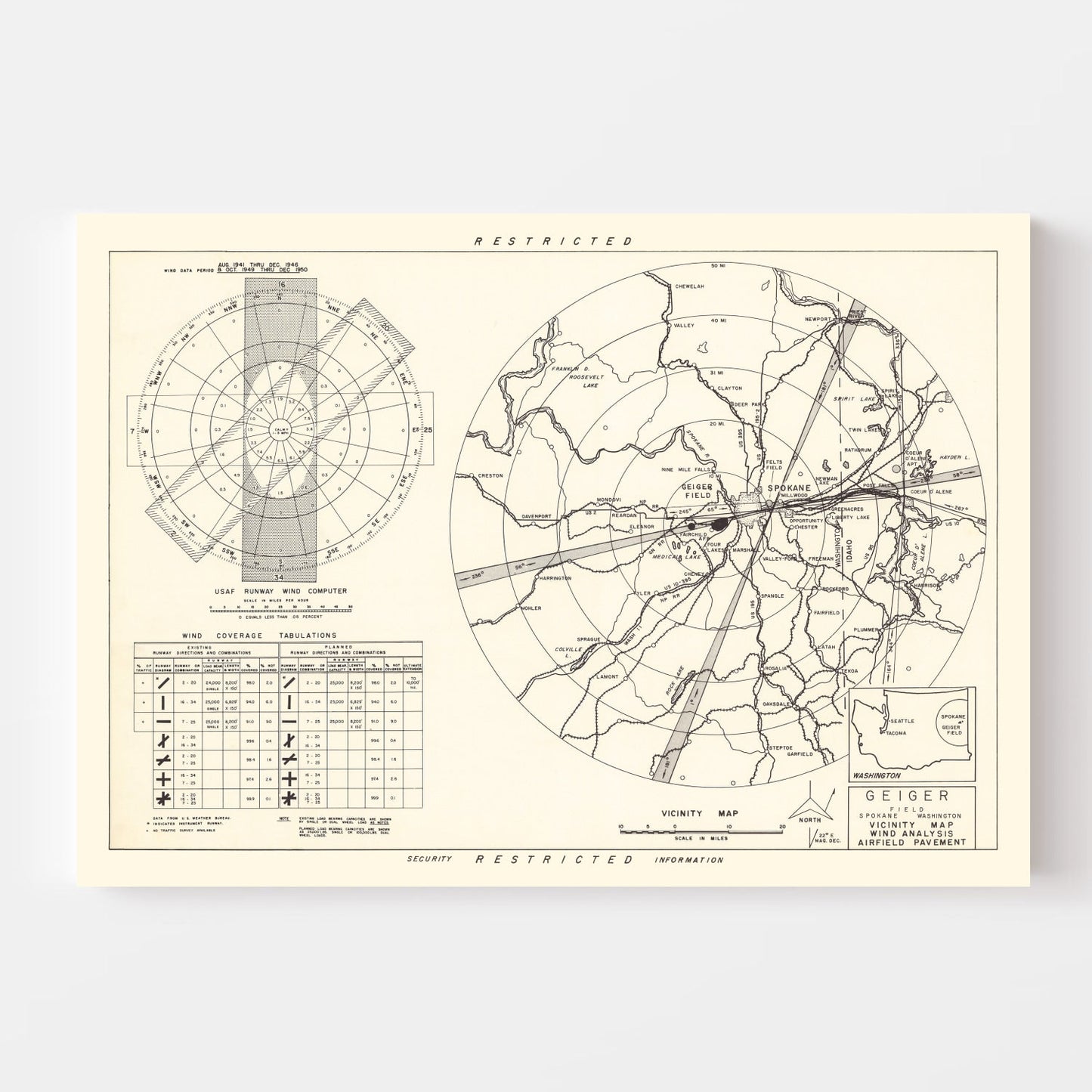 Vintage Map of the Geiger field Vicinity, 1952