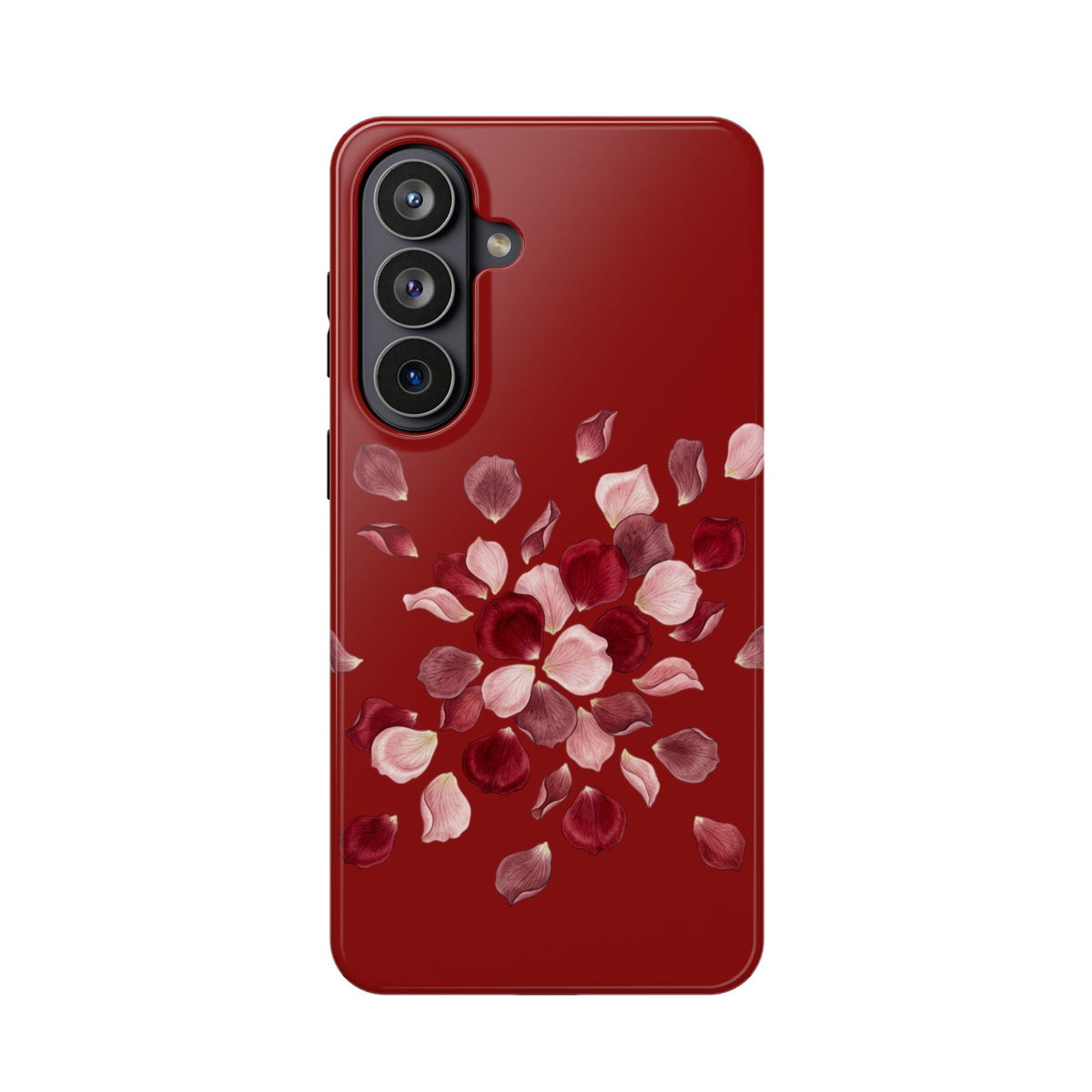 Phone Case — Red Floral Petal Magnetic Impact-Resistant Cover