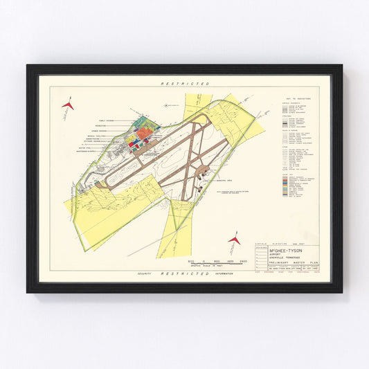 Vintage Map of McGhee-Tyson Airport, 1952