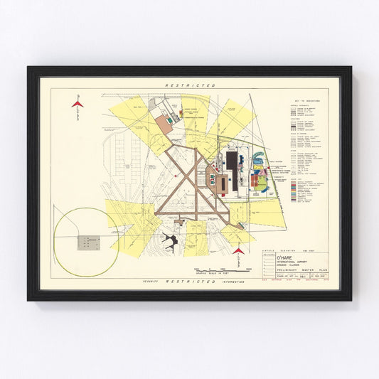 Vintage Map of O'Hare International Airport, 1951