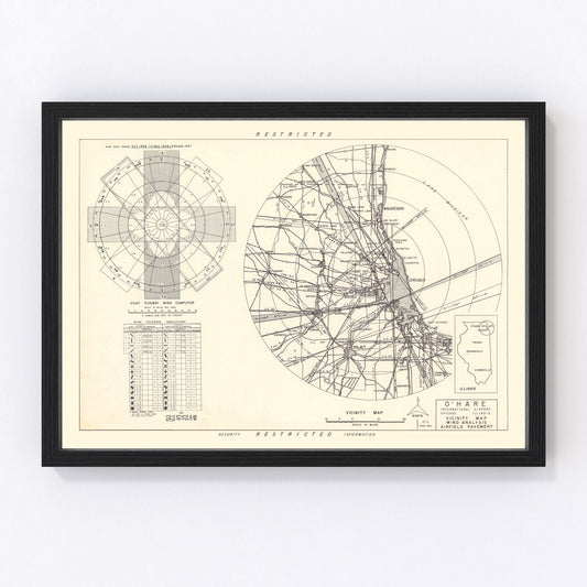 Vintage Map of the O'Hare International Airport Vicinity, 1951