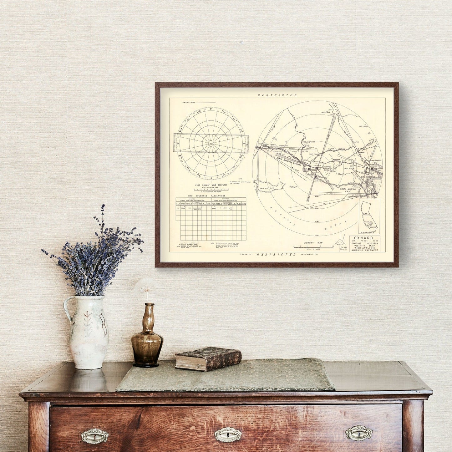 Vintage Map of the Oxnard Air Force Base " Camarillo California Vicinity, 1951