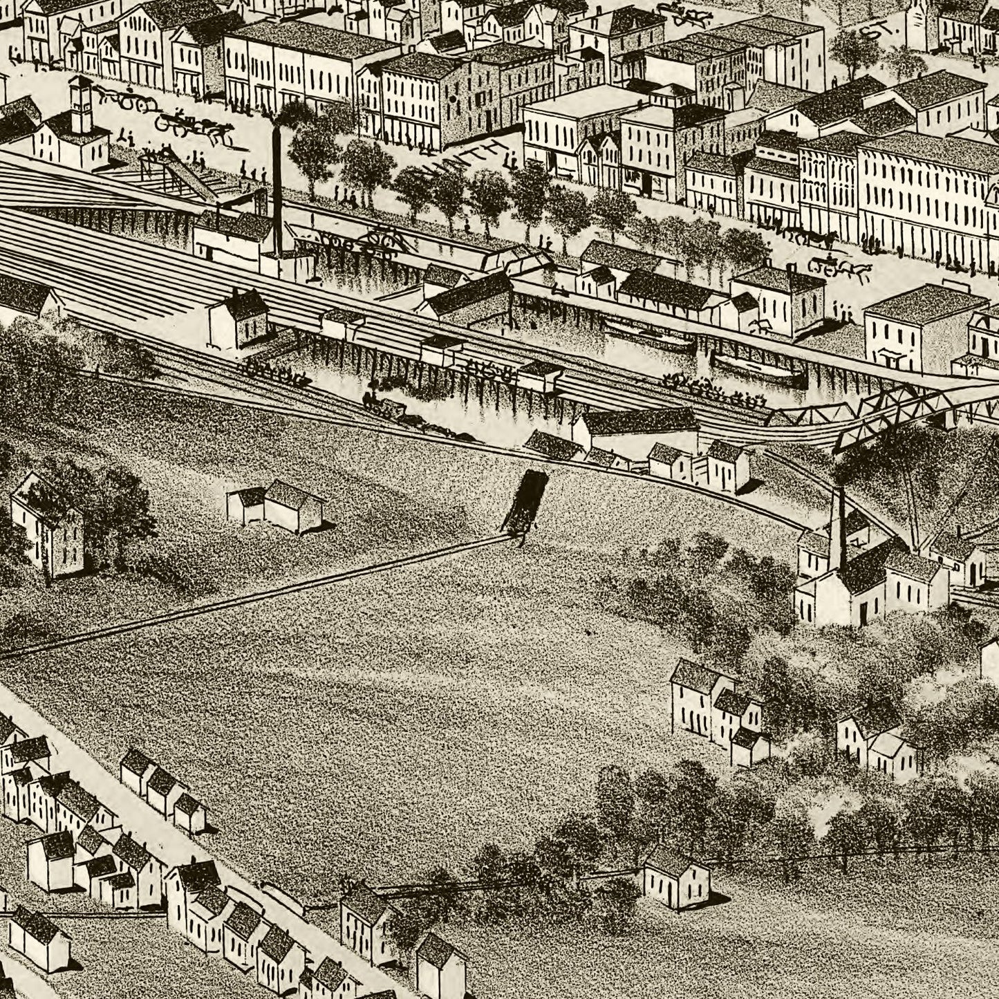 Vintage Map of Honesdale, Pennsylvania 1890