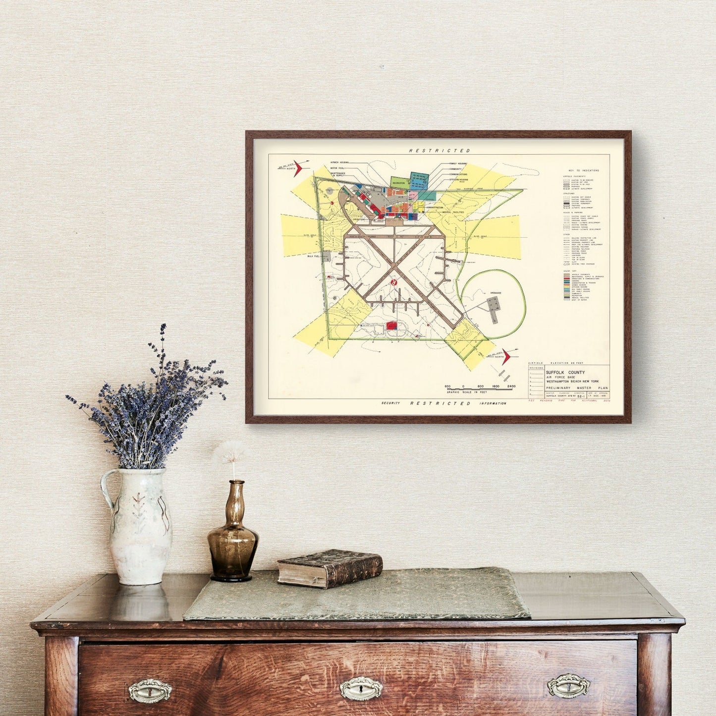 Vintage Map of Suffolk County Air Force Base, 1951