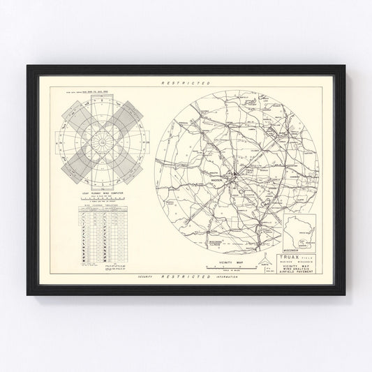 Vintage Map of the Traux field Vicinity, 1952
