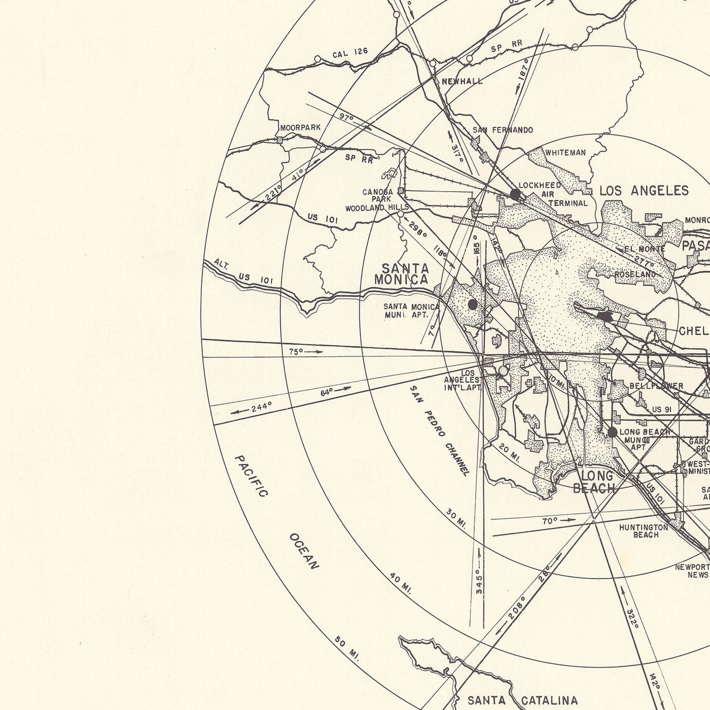 Vintage Map of the Cheli Air Force Depot Vicinity, 1952