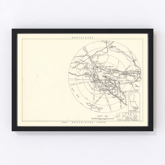 Vintage Map of the Cheli Air Force Depot Vicinity, 1952