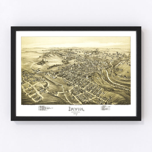 Vintage Map of Irwin, Pennsylvania 1897