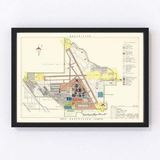 Vintage Map of Hill Air Force Base, 1952