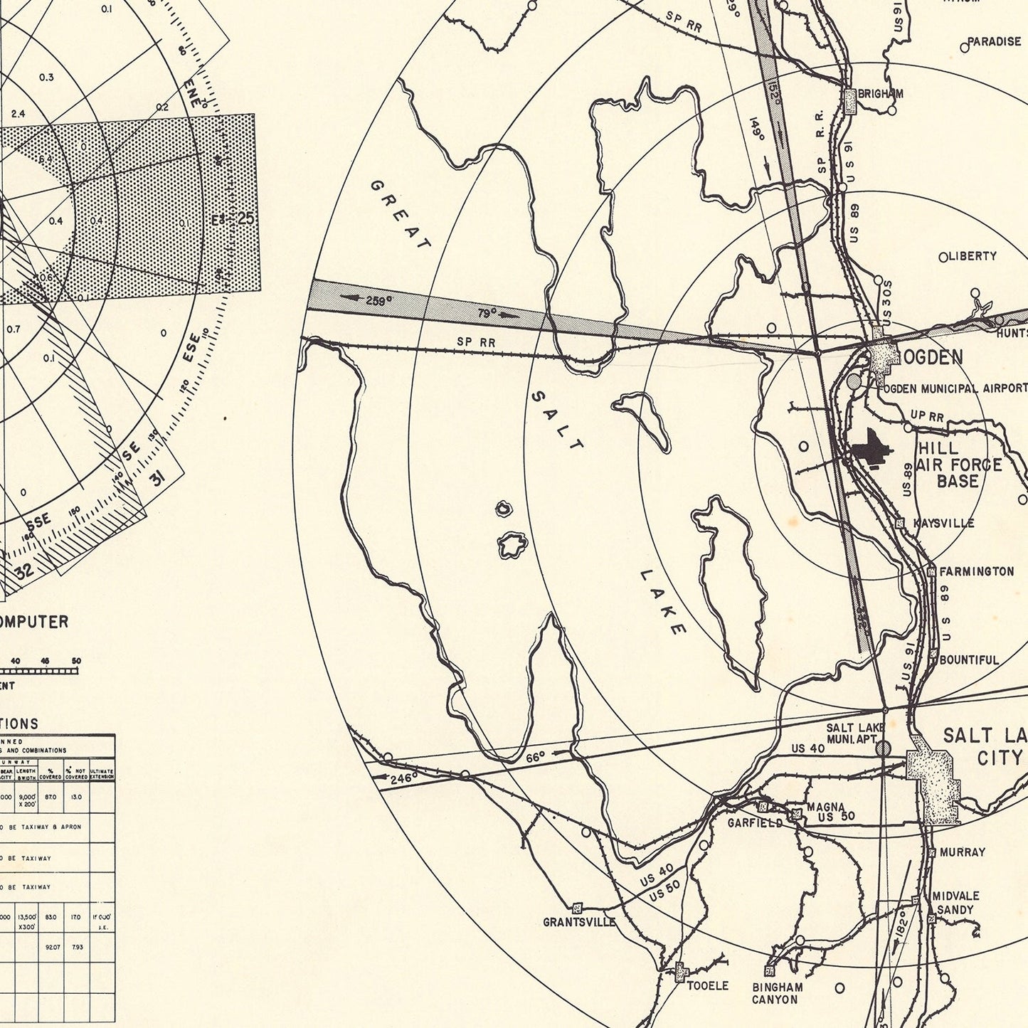 Vintage Map of the Hill Air Force Base Vicinity, 1952