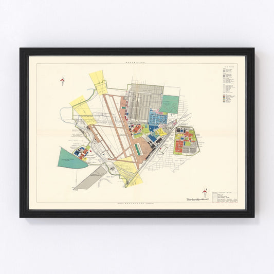 Vintage Map of Kelly Air Force Base, 1952