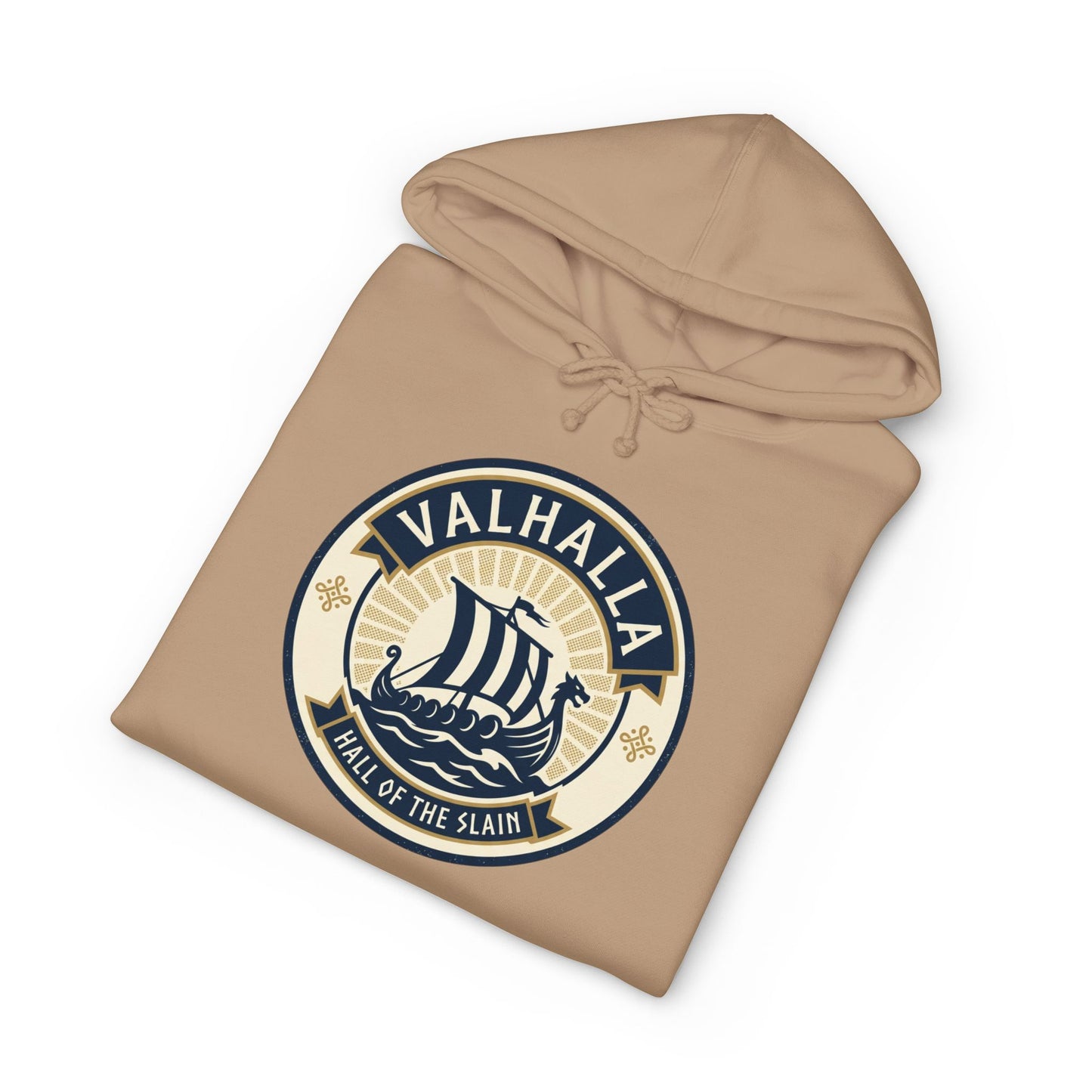 Valhalla Viking Ship Hoodie — Norse Mythology Graphic Pullover