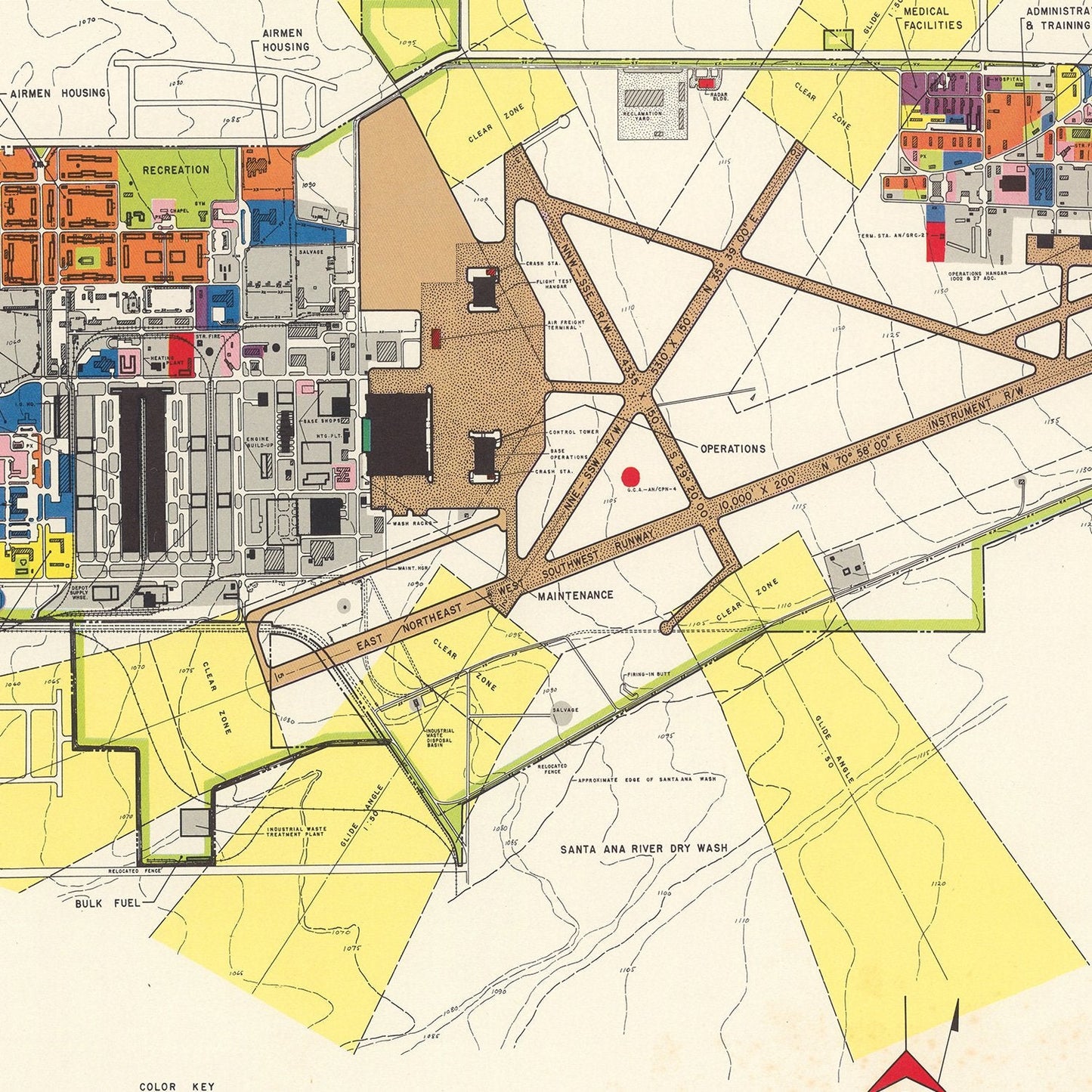 Vintage Map of Norton Air Force Base, 1952