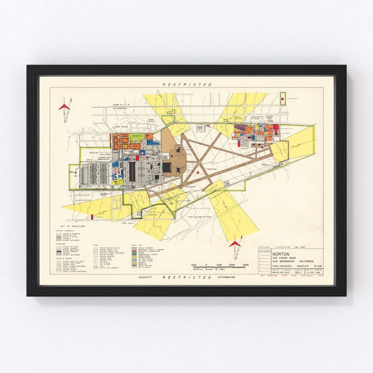 Vintage Map of Norton Air Force Base, 1952