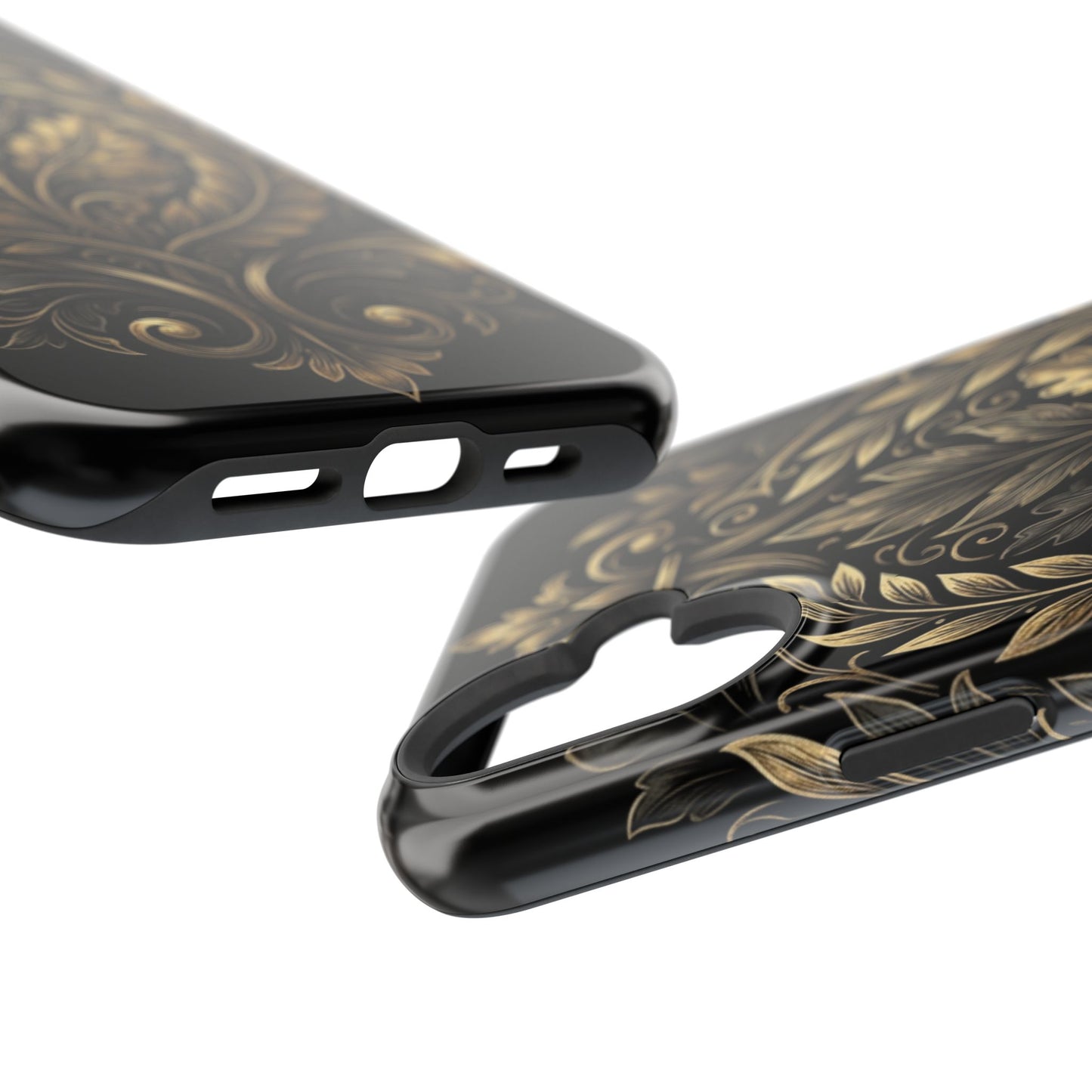 Baroque Gold Leaf Phone Case — Impact-Resistant Protective Cover
