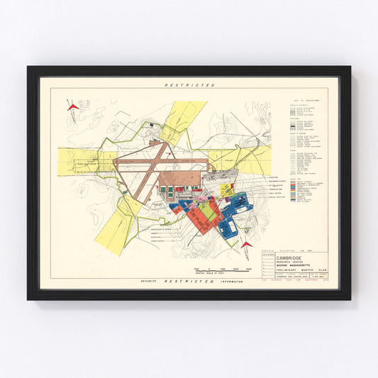 Vintage Map of Cambridge Research Center, 1952