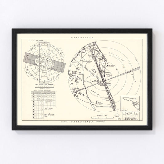Vintage Map of the Patrick Air Force Base Vicinity, 1952