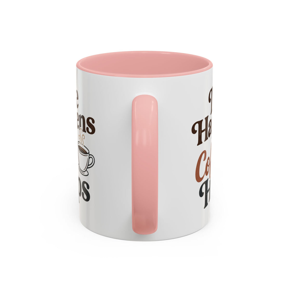 Coffee Mug — "Life Happens, Coffee Helps" Accent Ceramic Mug (11/15oz)