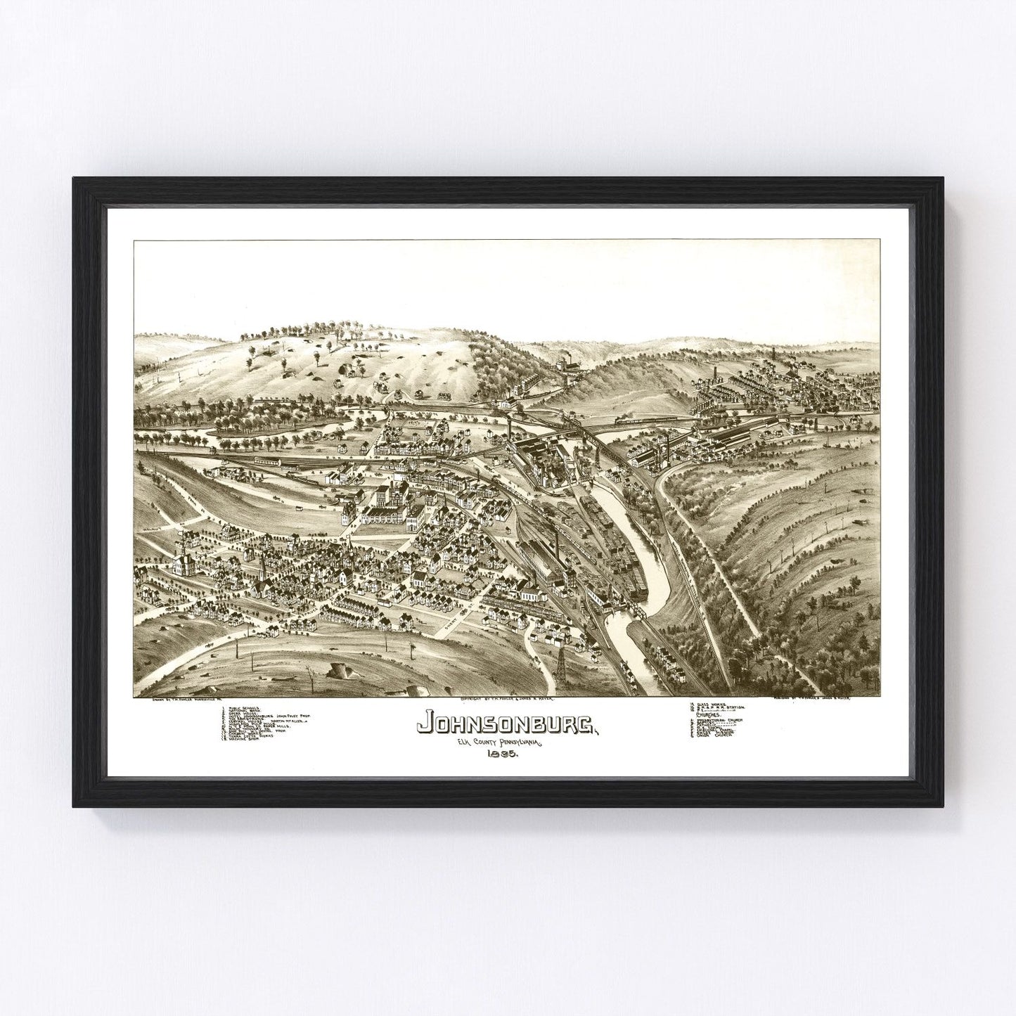 Vintage Map of Johnsonburg, Pennsylvania 1895