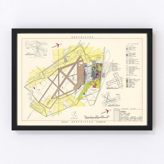 Vintage Map of Craig Air Force Base, 1950