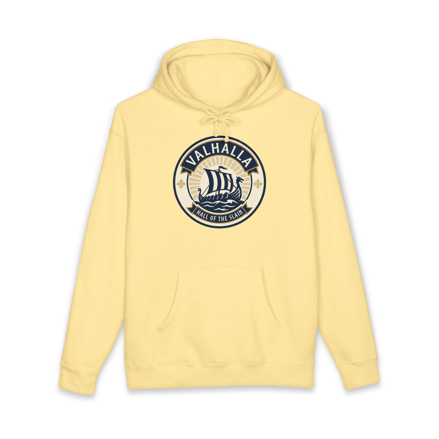 Valhalla Viking Ship Hoodie — Norse Mythology Graphic Pullover